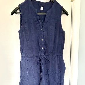 Navy Eyelet Dress